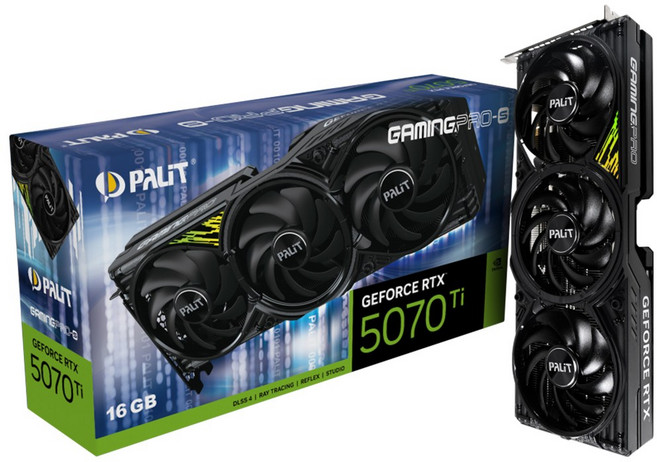 PALIT 지포스 RTX 5070 Ti GAMINGPRO-S D7 16GB 이엠텍 그래픽카드