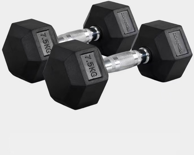 六角電鍍啞鈴 10KG 一對, 2個, 7.5kg