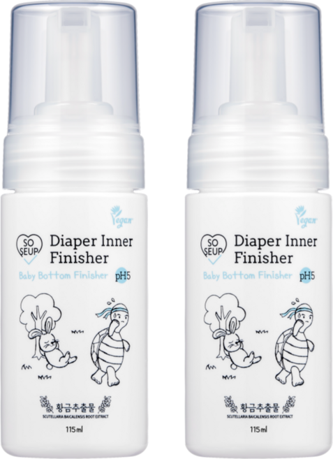 기저귀 갈땐! 소중한습관 아기 엉덩이 피니셔 노워시 엉덩이클렌저, 115ml, 2개
