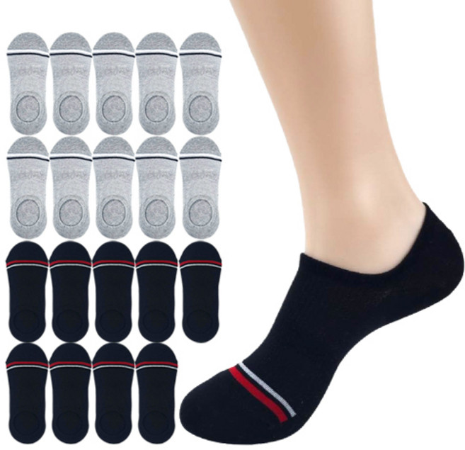 올리싹 10+10 대용량 남성용 국산 쿨메쉬 페이크삭스 덧신 양말