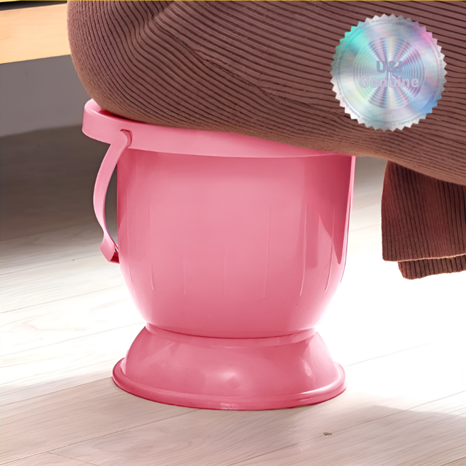 넉넉한사이즈 엉덩이편한 노인 요강 휴대용 특대, 로즈핑크, 1개