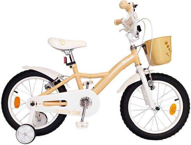 옐로우콘 어린이자전거 스티치 18형 80% 조립배송, 옐로우, 126cm, 1개