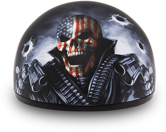 Daytona Helmets 3/4 성인용 오픈 페이스 오토바이 헬멧 - DOT 승인 베스파 남성용 듀얼 바이저 여성용 레트로 카스코 모페드 크루저 보버 및 차퍼용, 무딘 블랙, Come Get Em