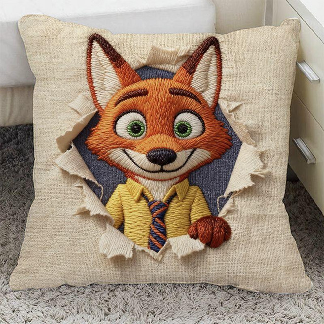 귀여운 동물 주토피아 캐릭터 쿠션 쿠션커버 주디 니크 거실 소파 침대용 귀여운 선물