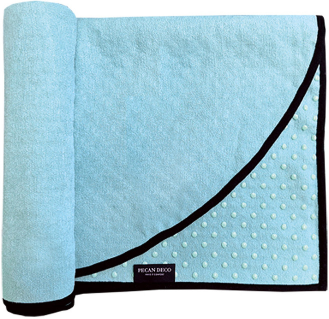 국내산 피칸데코 요가타월 182x65cm 미끄럼방지 도트처리, 블루, 1개
