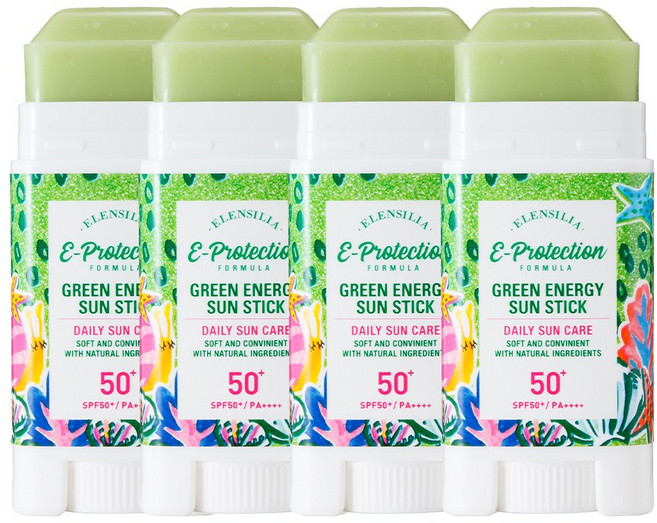 [엘렌실라] 그린에너지 온가족 선스틱 SPF50+ UVA++++, 16g, 4개