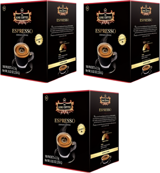 베트남 킹커피 프리미엄 아라비카 에스프레소 (원산지: 베트남), 3개, 250g, 100개입