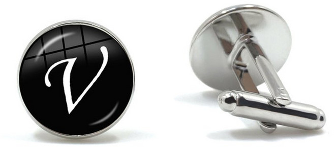 자이놈 남성 패션 A Z 단일 벳 커프스 단추 실버 컬러 편지 커프 신사 셔츠 웨딩 선물, 22