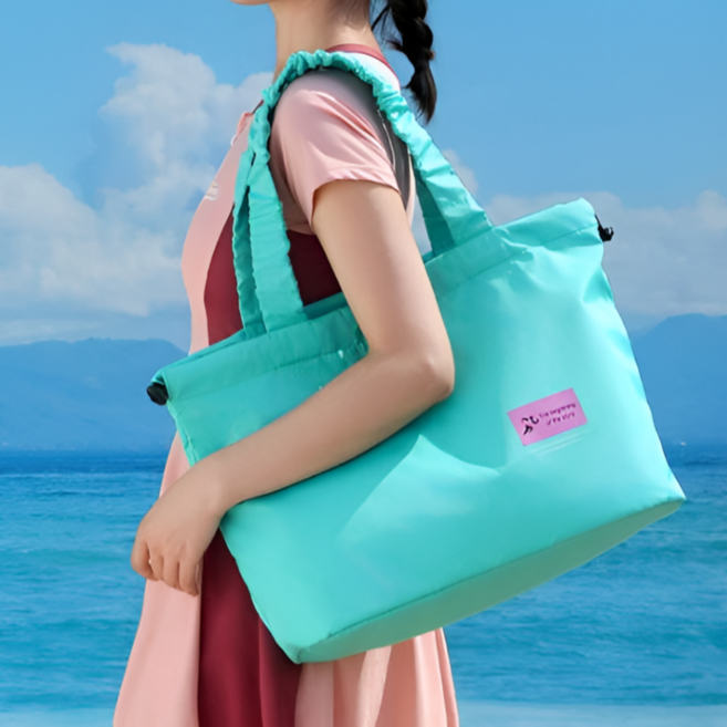 데이그린 마카롱 방수 수영 가방 비치백, 민트