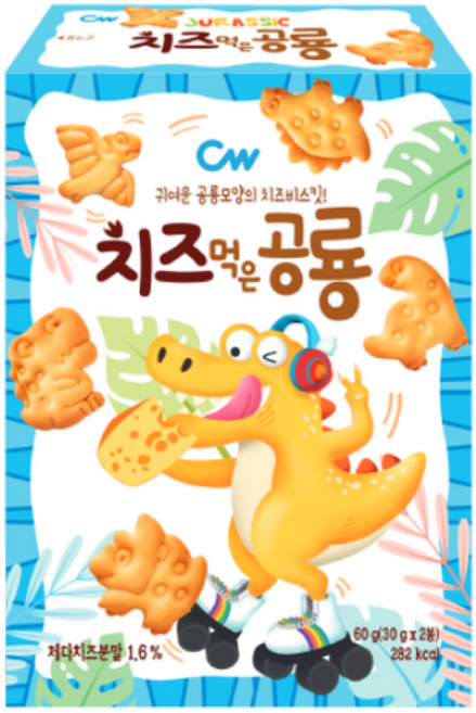청우 치즈먹은공룡 비스킷, 60g, 2개