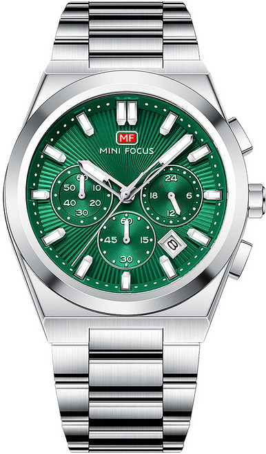 미니포커스 크로노그래프 메탈 밴드 남성 손목시계 MF0614G