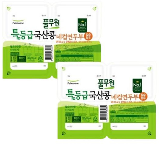 풀무원 국산콩 네컵연두부, 360g
