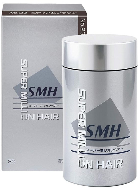 슈퍼 밀리언 헤어 30g No.23 미디엄 얇은 털빠짐 원형탈모증 백발 대책 증모 파우더 모발 두피 가르마 머릿밑용 가는머리가리개 흰머리가리개, 1개