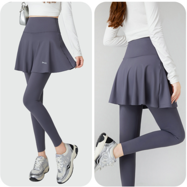 2024신상 데일리 요가 헬스 스포츠 다용도 하이웨스트 9부치마레깅스