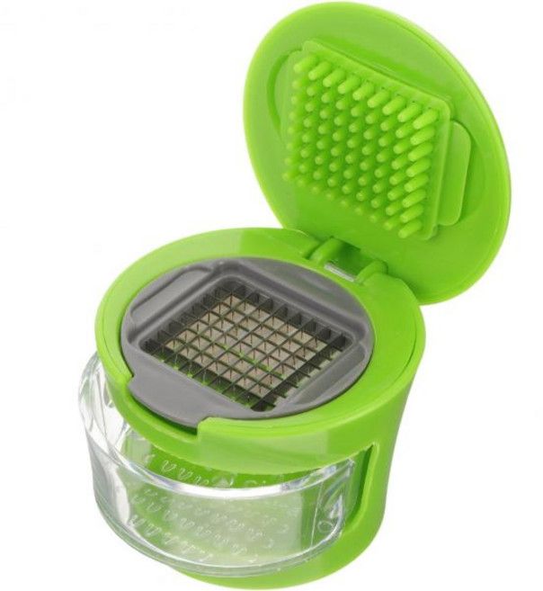 프레티줌 마늘 프레스 스테인리스 스틸 분쇄기 - 핸드 컴팩트 휴대용 주방 도구