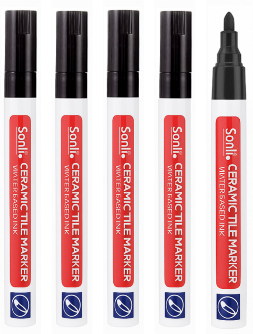 크랜브랑 쓱삭쓱싹 대용량 셀프시공 타일 줄눈 마커펜, 블랙, 5개