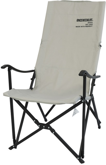 원스위크라이프 롱 릴렉스 캠핑의자 특대 블랙프레임, 그레이, 1개