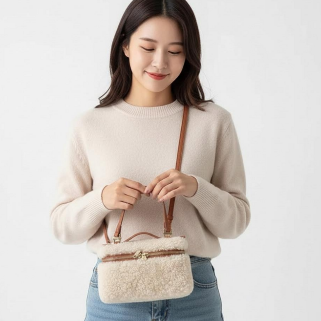 컬러인베리 뽀글이 토트백