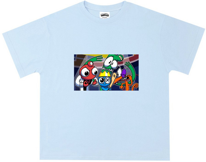 [나노핏키즈]레인보우 프랜즈 파랑이 대장 스카이블루 반팔티셔츠