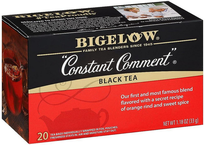 Bigelow Tea Perfectly Mint 홍차 카페인 티백 총 20개 262429, 6개들이 팩, 20, 33g