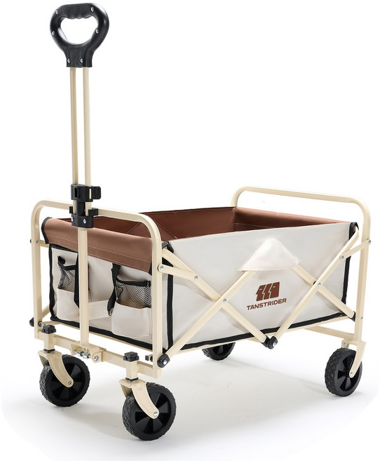 탄씨엔쯔 탄스트라이더 접이식 웨건 다용도 아웃도어 캠핑 폴딩 카트, 1개, 화이트