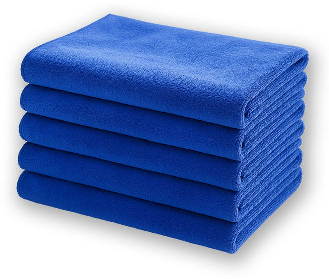 필굿리빙 다용도 두꺼운 극세사 손걸레 대형 사이즈, 블루, 5개