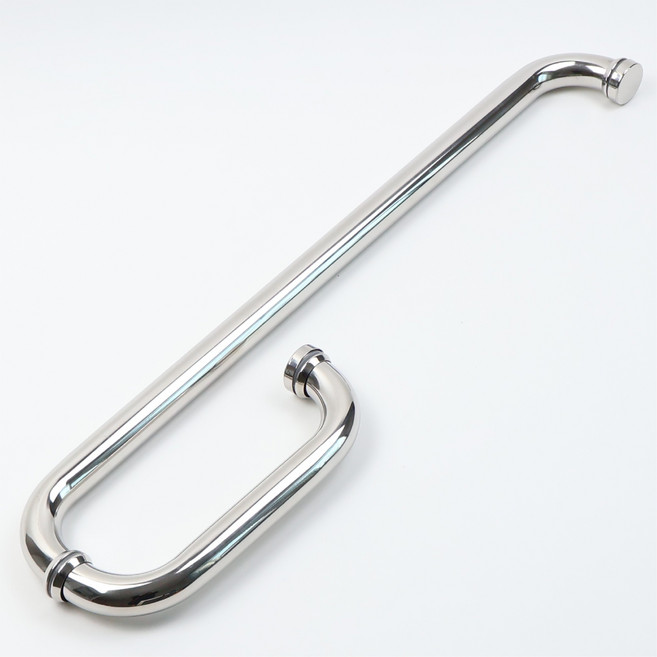 강화도어손잡이 스텐 L자 200x550mm 유리문 상가, 1개, 스텐유광