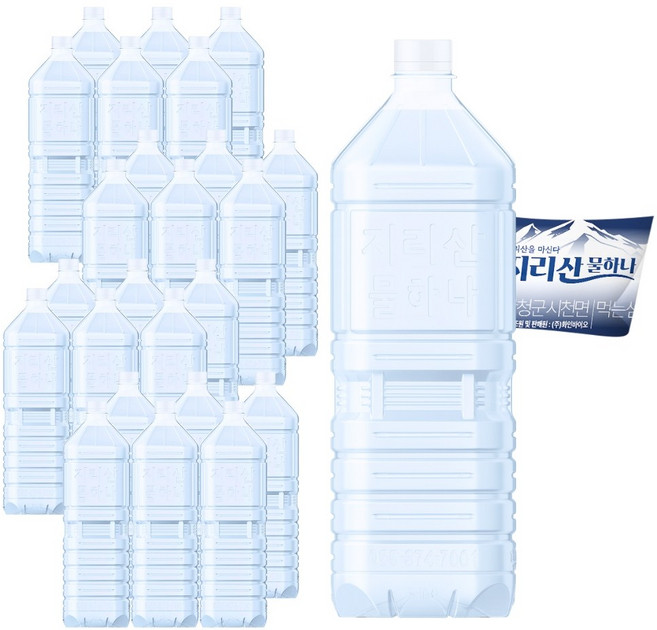 지리산물하나 eco 생수 무라벨, 2L, 24개