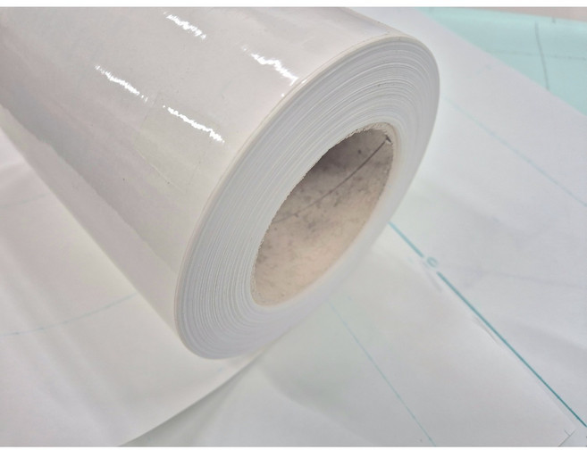 PVC 투명접착 유광필름, 흰색100cmX45m, 1개