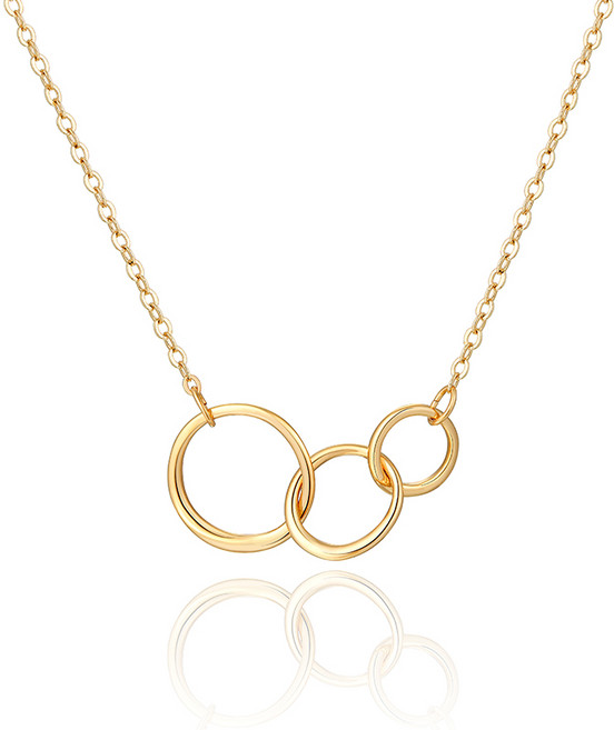 FETTERO 14k 도금 여성 골드 3 링 목걸이 변색NO 알러지NO