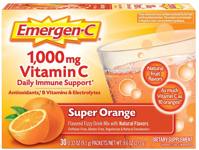 이머전씨 이머전씨 비타민 C 1000mg 30팩 슈퍼 오렌지 Emergen C, 1개