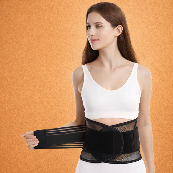 득템스 얇고 탄탄한 메쉬 지지형 허리보호대, 1개