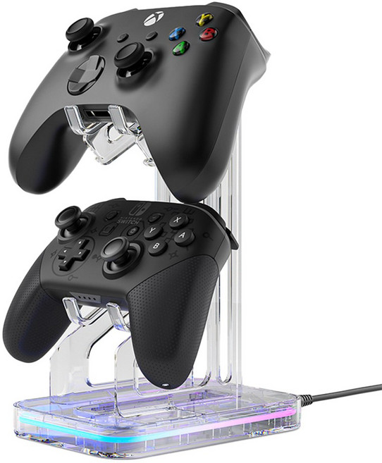 게임패드 컨트롤러 아크릴 LED 거치대 듀얼센스 엑박패드 프로콘 호환, 1개