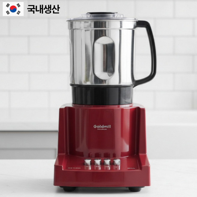26년형 골드밀 믹서기 대용량 국산 스텐 믹서기 블랜더 얼음 분쇄기 블랙/레드, 레드