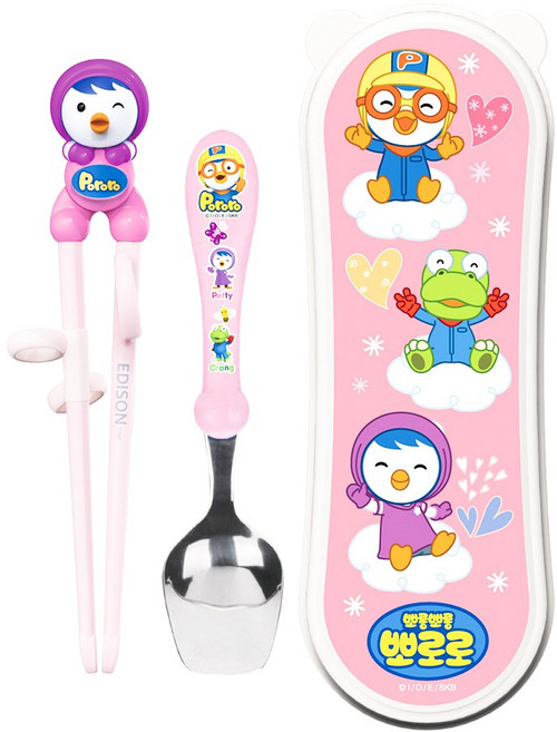 에디슨 뽀로로 이지 수저 케이스 세트, PO9859 패티, 이지수저케이스세트, 1세트