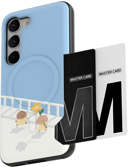 별다섯 자석 맥세이프 카드 케이스 2장 수납 타이니테일즈 꽃따러가자