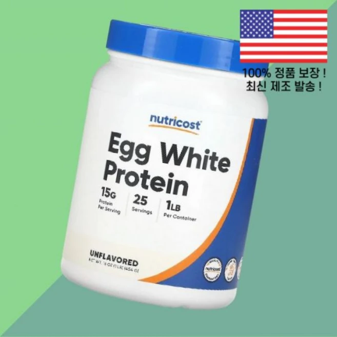 뉴트리코스트 달걀 흰자 단백질 프로틴 무향 1파운드 454g Nutricost Egg White Protein Unflavored 1lb - 쿠팡