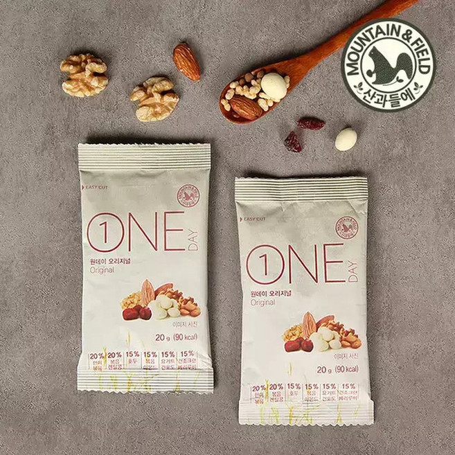 [산과들에] 하루견과류 원데이오리지널 100봉+10봉더 (총110봉), 20g, 100개
