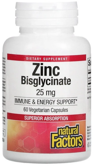 내추럴 펙터스 아연 비스글리시네이트 25mg 베지 캡슐 60정, 1개, 1개 - 쿠팡