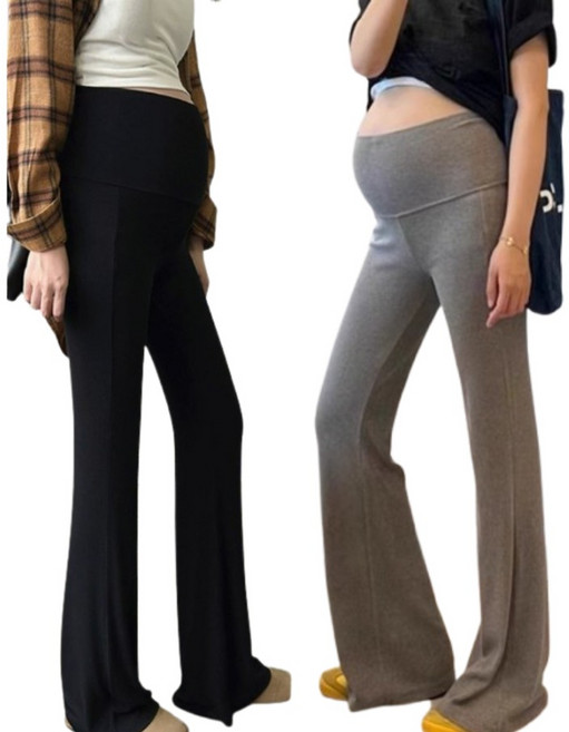 HIN 센스있는 임산부 부츠컷 밴딩 팬츠 바지 무지 골지