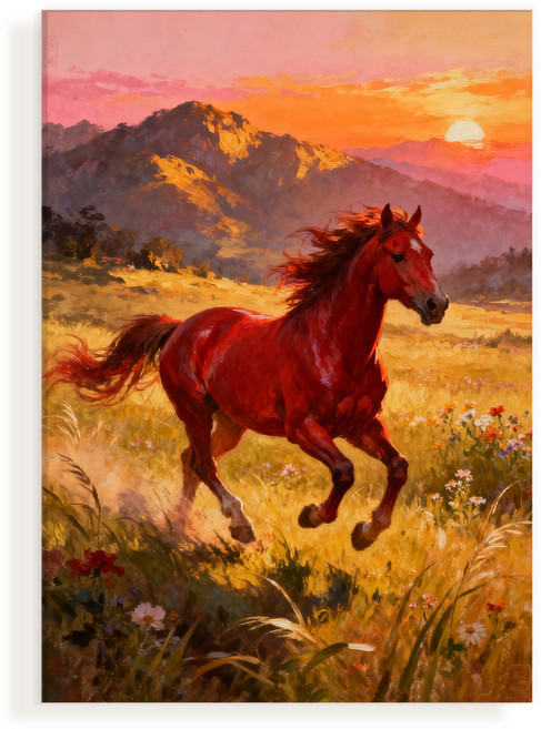 복들어오는 2026 병오년 인테리어 붉은 말 그림 캔버스 액자 - 11.붉은 말 F