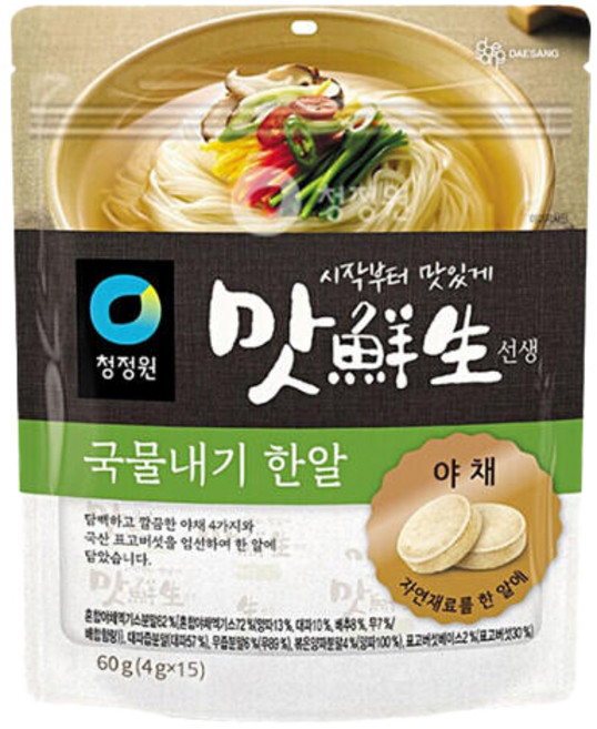 맛선생 국물내기 한알 야채 60g 6개