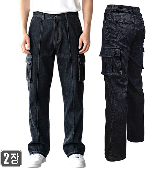1+1웨어몬 여름스판 카고 청바지 WD 건빵 면 스판 작업 일상복