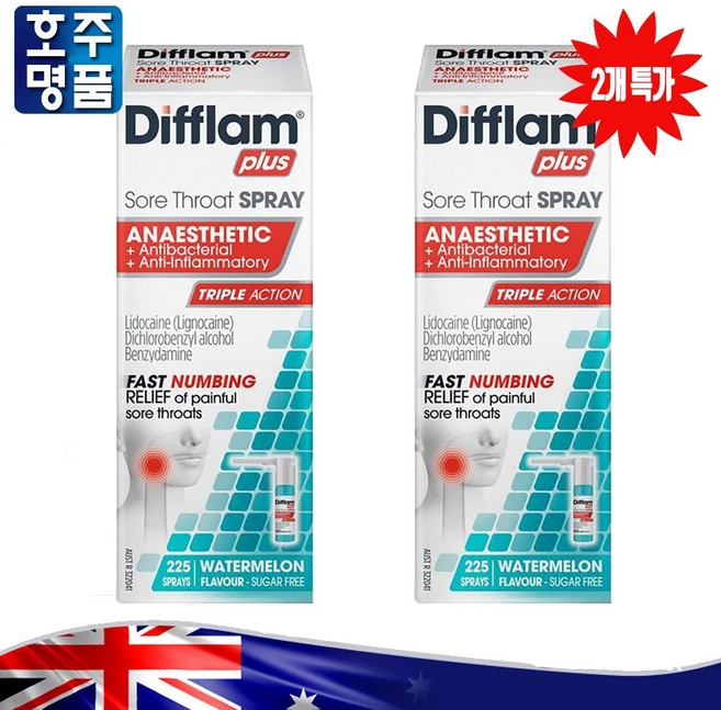 디플람 플러스 목 스프레이 수박맛 2통, 2개, 30ml - 쿠팡