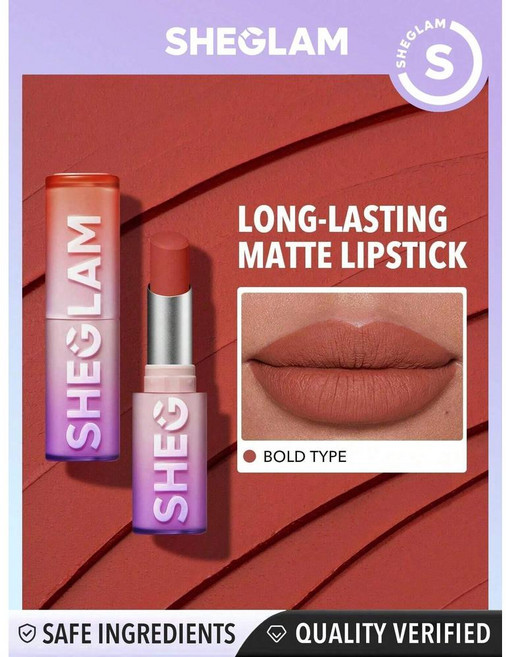 쉬글램 sheglam 매트 립스틱 다이나매트 붐 오래 지속되는 롱 라스팅, 1개