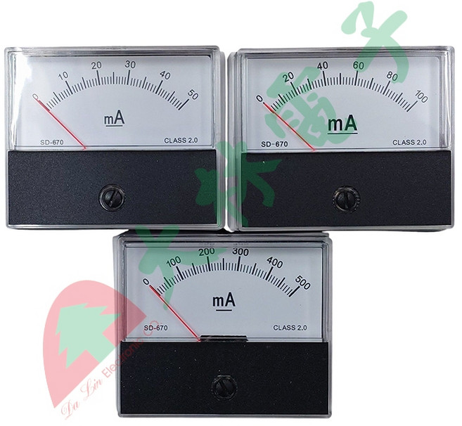 SD-670 指針式DC電流錶頭 5mA 50mA 100mA 500mA, 1個