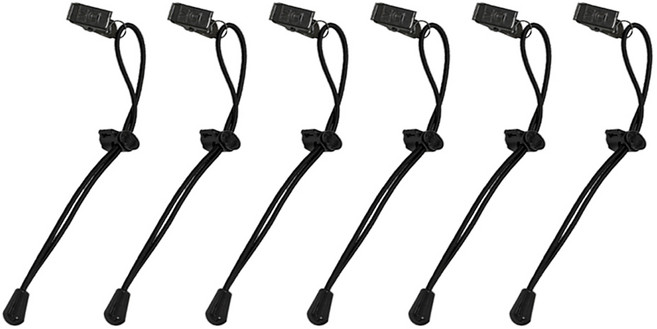 바로상점 바지 밑단 기장 조절 스트랩 1단 집게, 6개, 블랙