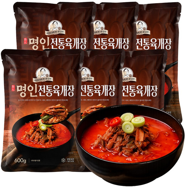 이가네식품 이재수명장 명인의 프리미엄 명인육개장 1-2인분, 6개, 600g