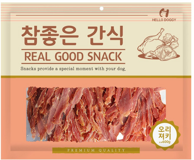 헬로도기 강아지 참좋은 건조간식, 오리져키, 400g, 1개