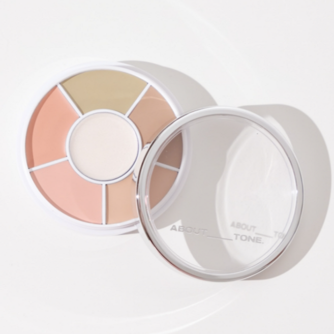 어바웃톤 디자이닝 멀티 팔레트 지속력 밀착력 커버력 페이스용 스팟, 1개, at01베이직/at디자이닝 듀얼 브러쉬